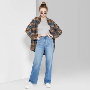 High waisted wide leg baggy jean
